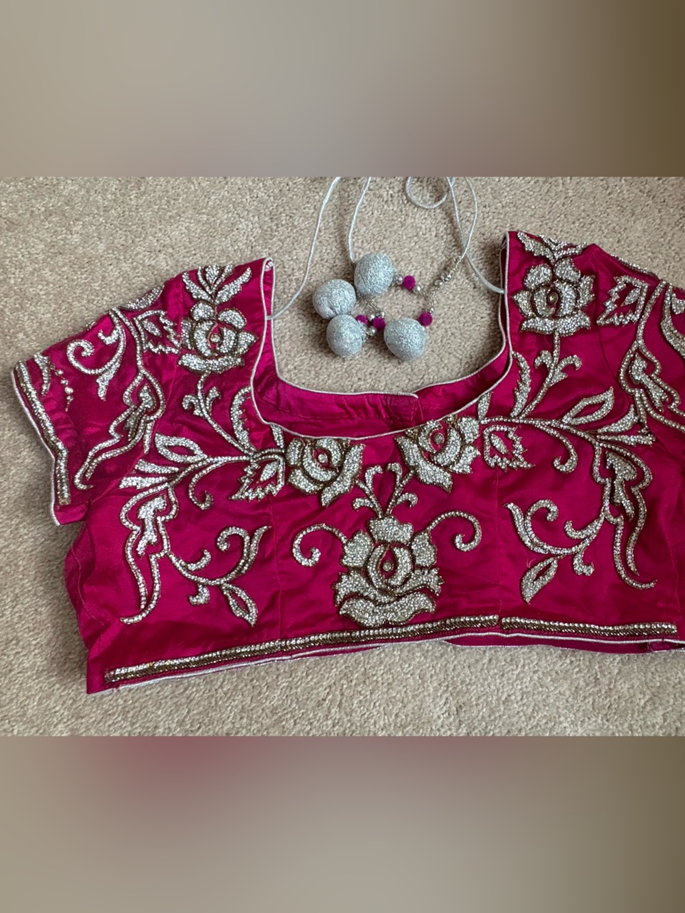 Stunning Saree with Swarovski Crystal, Blouse & petticoat| Chest 36 - Picture 8 of 14